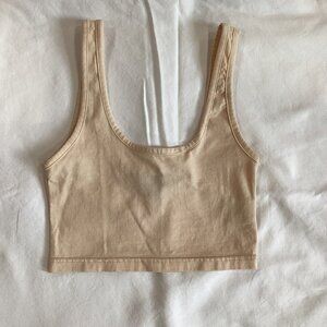 Missguided Light Peach Cropped Scoop-neck Tank Top/Bralette - sz 2